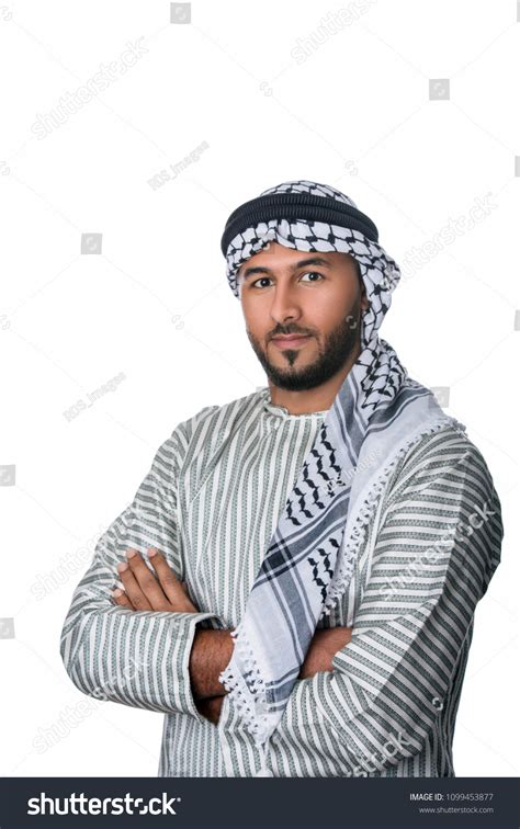 Arab Man Palestinian Costume Standing His Stock Photo 1099453877