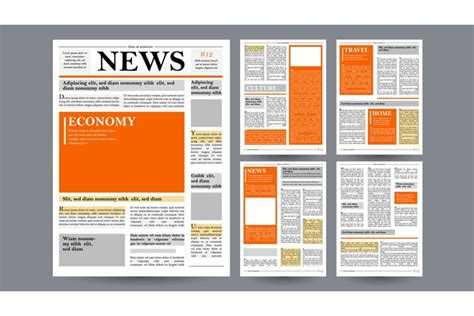 Newspaper Design Template Vector Images Articles Business