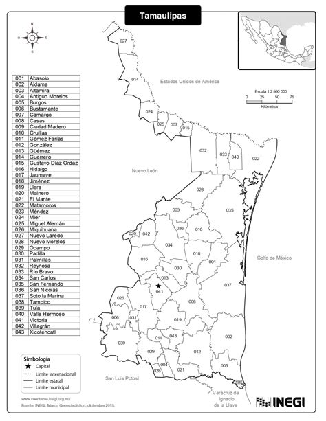 Compras y envíos disponibles gratis. Mapa del Estado de Tamaulipas con Municipios >> Mapas para ...