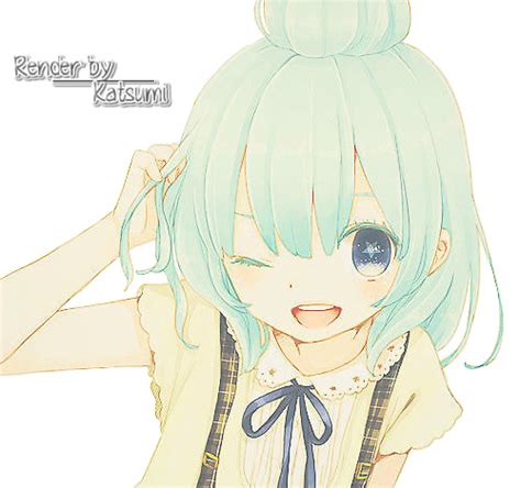 Render Anime Girl Green Hair By Katsumixdlqnhbaby On Deviantart