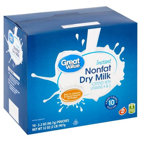 Great Value Instant Nonfat Dry Milk 32 Oz 10 Count