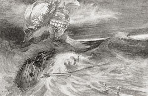 The Flying Dutchman A Ghost Ship That Drawing By Vintage Design Pics
