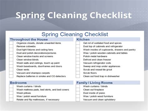EXCEL Of Spring Cleaning Checklist Xlsx WPS Free Templates