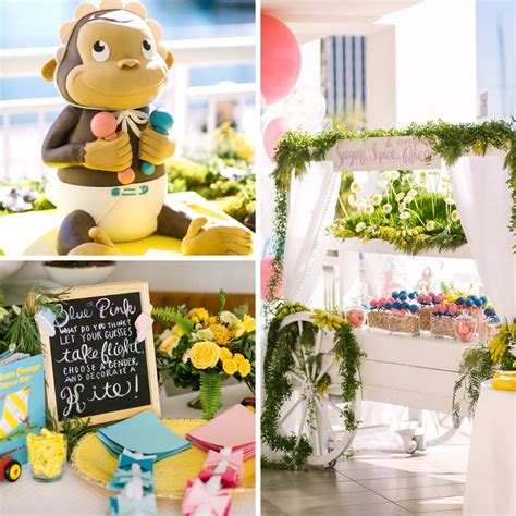 Modern Curious George Baby Gender Reveal Baby Shower Ideas Themes Games