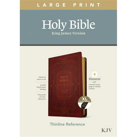 Kjv Large Print Thinline Reference Bible Red Letter Leatherlike