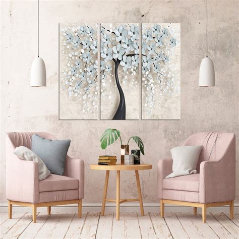 White Cherry Blossom Tree Canvas Wall Art Painting — Original Wall Arts