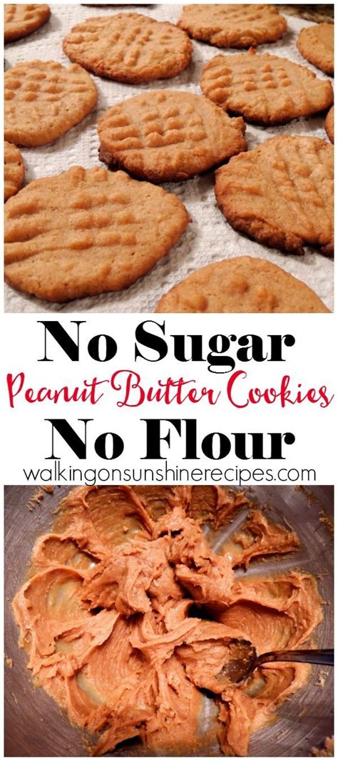 Cream butter and jello, mix in eggs and vanilla. Sugarless and Flourless Peanut Butter Cookies | Recipe ...