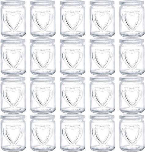 Kingrol 20 Pack 8 Ounces Glass Jars With Lids Wide Mouth Mason Jars