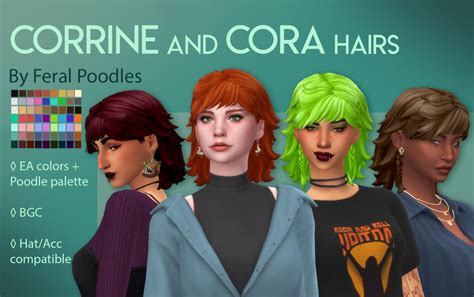 Corrine And Cora Hairs Ts4 Maxis Match Cc Some Really Cute Shaggy