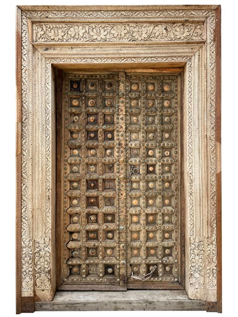 1003 Large Rajasthani Vintage Wood Door Exotic India Art