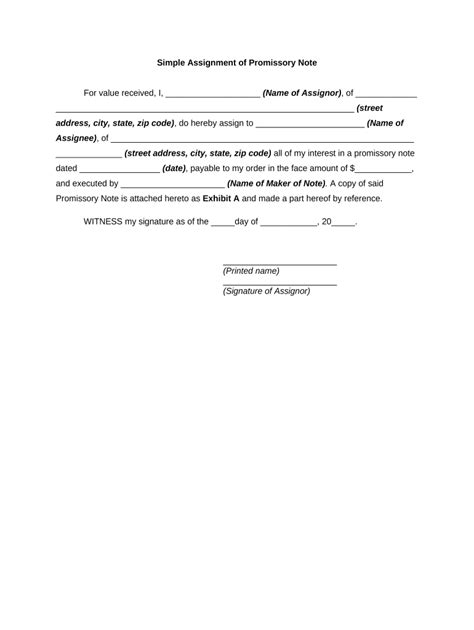 Simple Promissory Note Doc Template Pdffiller