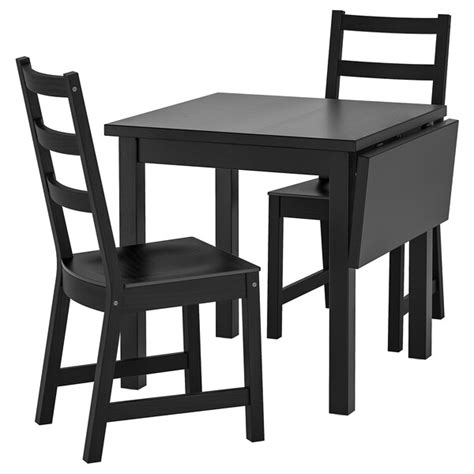 Fusion in here means that table and chairs are combine which is back of the chairs are made shaped just like table's shape, it's use to fit the chairs in the corner of table so it will save space when chairs are pushed in. NORDVIKEN / NORDVIKEN Table and 2 chairs, black, black - IKEA