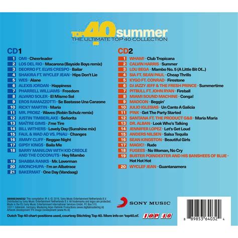 Various Artists Top 40 Summer The Ultimate Top 40 Collection 2 Cd