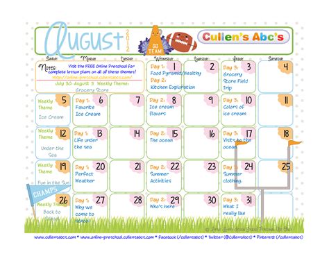 Ideas For August Calendar Mab Millicent