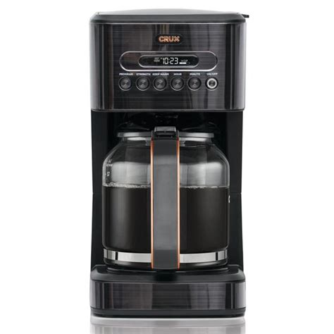 Crux 14 Cup Programmable Coffee Maker Black Stainless Steel 14808