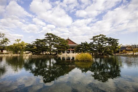 Palace And Lake Landscape In Seoul South Korea Image Free Stock Photo Public Domain Photo