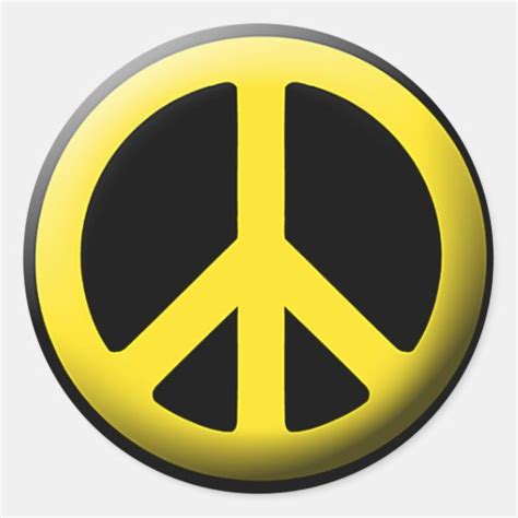 Peace Symbol Yellow Classic Round Sticker Zazzle
