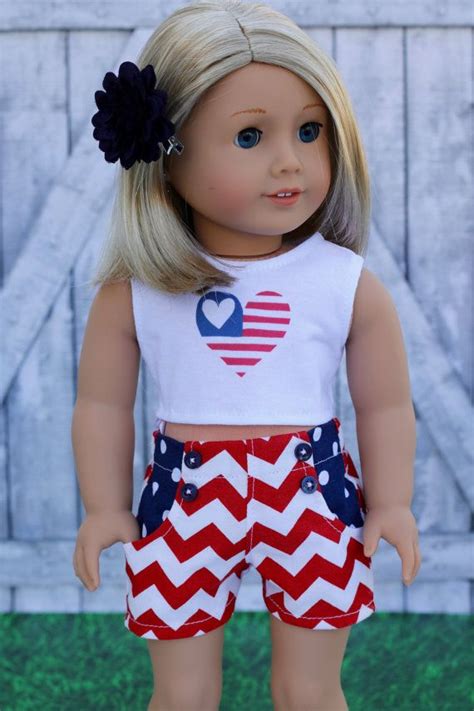 doll clothes trendy independence day red white chevron blue etsy doll clothes american girl
