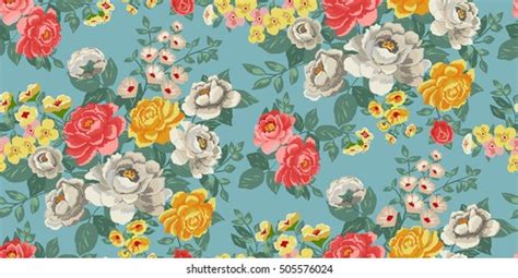 Classic Wallpaper Seamless Vintage Flower Pattern Stock Vector Royalty