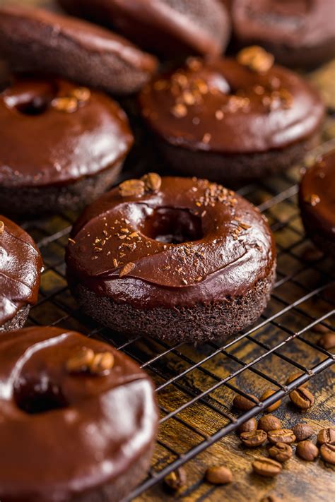 Coffee Lovers Chocolate Cake Donuts - Baker by Nature