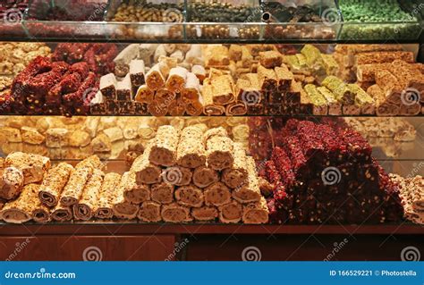 Traditional Turkish Delight At Grand Bazaar Istanbul Turkey Stock Image
