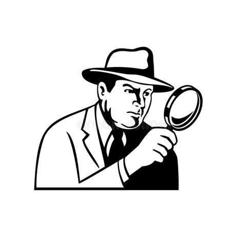 Detective Private Investigator Magnifying Glass Stock Illustrations