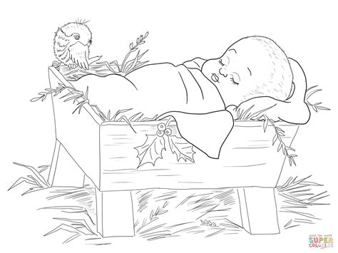 Baby Jesus In A Manger Coloring Page Free Printable Coloring Pages