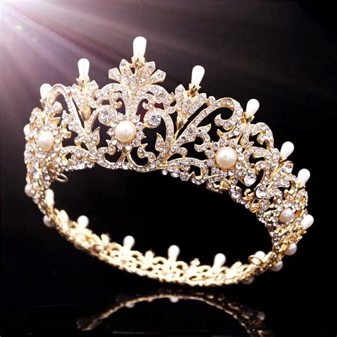 Pearls Tiara Diadem Crown Head Piece Bridal Tiaras And Crowns Headband