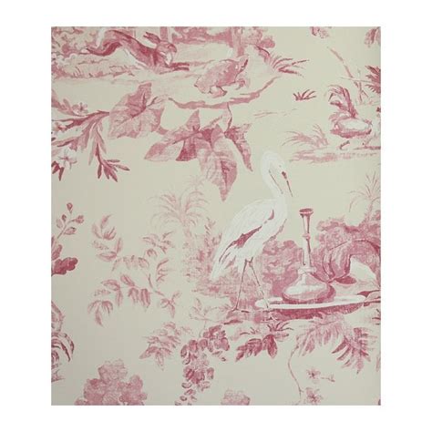 Pink Aesops Fables Wallpaper Caverley Collection Sanderson Toile
