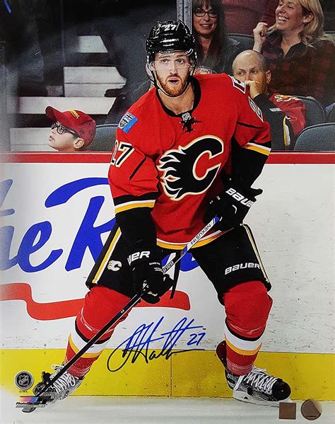 Dougie Hamilton Signed 16x20 Unframed Flames Red Action V Autographed