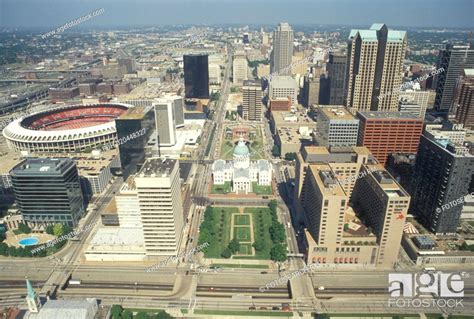 Aerial St Louis Mo Missouri Aerial View Of The Downtown Saint