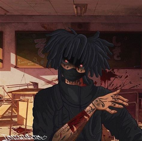 Scarlxrd Corpse Husband Fanart Anime Rapper Black Anime Guy