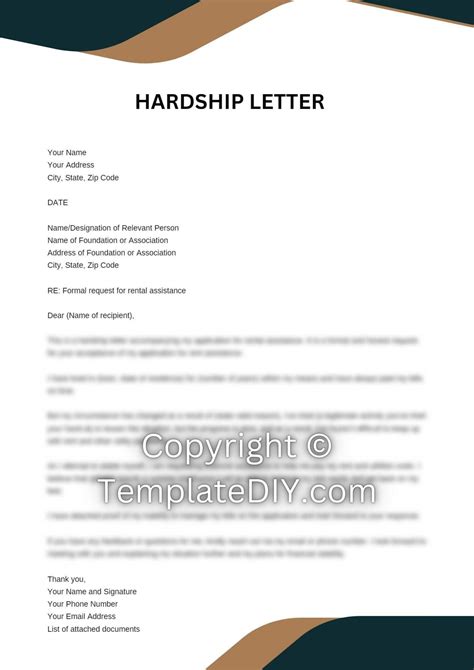 Hardship Letter For Rental Assistance Sample In Pdf And Word