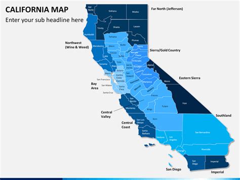 Maps of california are a great resource to help learn about a place at a particular point in time. California Map PowerPoint | SketchBubble