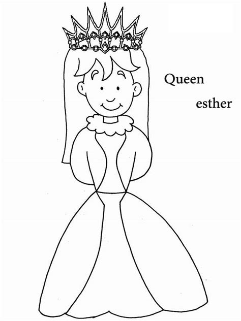 Cartoon Of Queen Esther Coloring Page : Kids Play Color