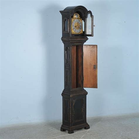 Antique Black Grandfather Clock Denmark Circa 1820 1840 At 1stdibs