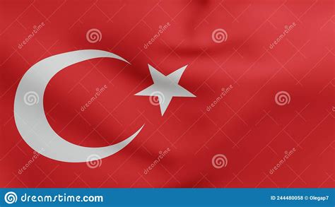 National Flag Of Turkey Waving 3d Render Turkish Flags Textile