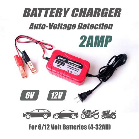 Katbo 2amp Smart Battery Charger Maintainer 6v 12v Charging Selectivity