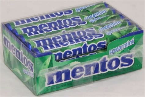 Mentos Spearmint Flavored Chewy Candy 1 Box 15 Rolls Mints Mint Bulk
