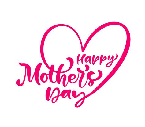 happy mother s day text hand written love ink calligraphy lettering greeting isolated vector