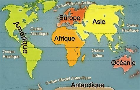 Continents Et Océans Voyage Carte Plan