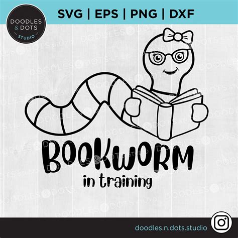 Bookworm Svg Book Lover Svg Girl Bookworm In Training Png Etsy Canada