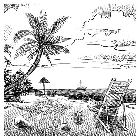 Free Vector Summer Beach Sketch
