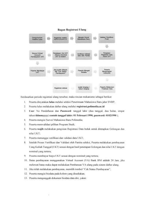 Mekanisme Registrasi Daftar Ulang Peserta Lulus Jalur SNBP Polimedia