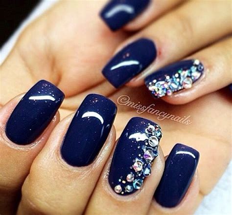 Navy With A Bit Of Sparkle Ongles ️ En 2018 Pinterest Nails Nail