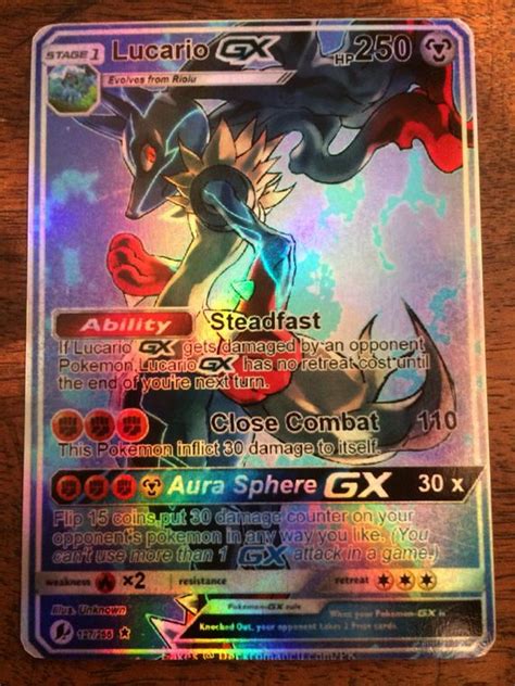 This item is currently out of stock! pokemon card Mega m Lucario ex gx orica proxy trading card | Etsy