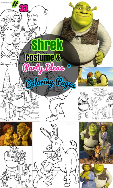 Shrek and donkey coloring pages. #33 DIY Shrek Costume & Birthday Party ideas and Shrek ...