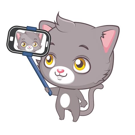 Free Vector Cat Doing A Selfie Background