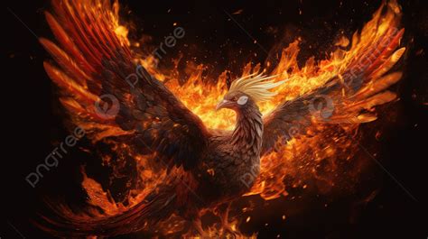 The Phoenix Is In Fire Background Picture Of A Phoenix Rising From The