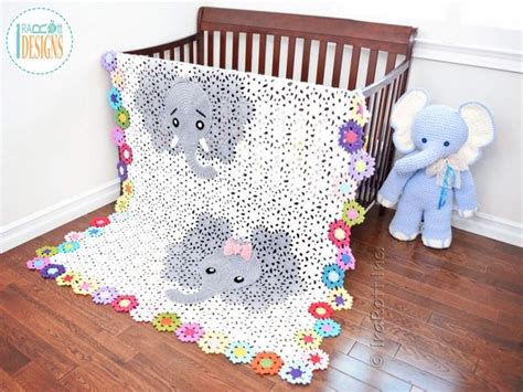 The elephant rug by barbara roy is a very cute crochet project, even beginners can make. Josefina and Jeffery Elephant Blanket PDF Crochet Pattern ...
